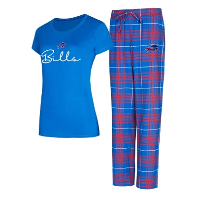 Women's Concepts Sport Buffalo Bills Vector Top & Flannel Pants Sleep Set