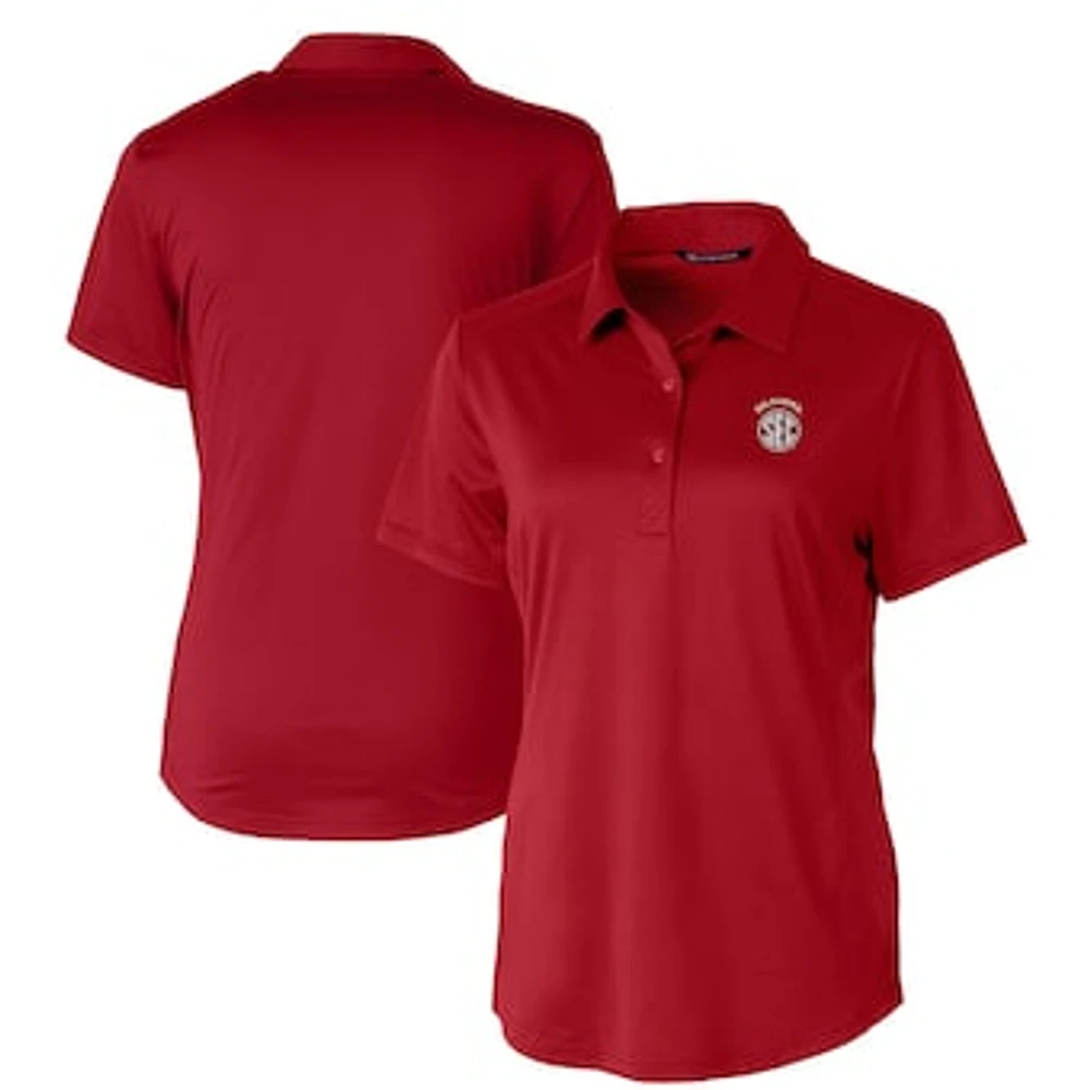 Women's Cutter & Buck Crimson Oklahoma Sooners SEC DryTec Prospect Eco Textured Stretch Polo