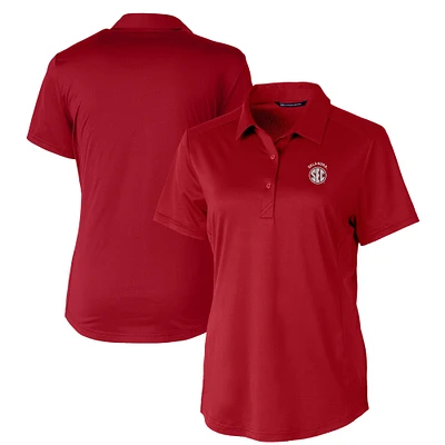 Women's Cutter & Buck Crimson Oklahoma Sooners SEC DryTec Prospect Eco Textured Stretch Polo