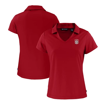 Women's Cutter & Buck Crimson Oklahoma Sooners SEC Daybreak Eco Recycled V-Neck Polo
