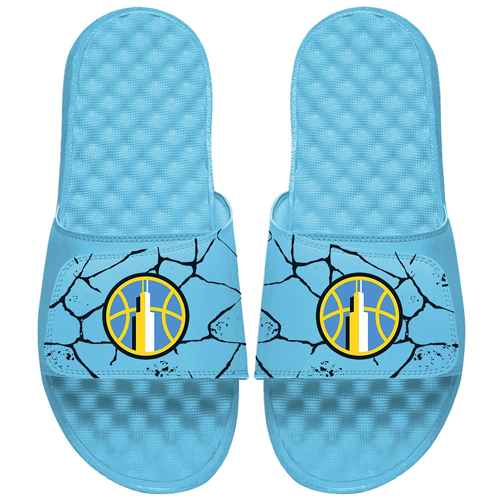Unisex ISlide Blue Chicago Sky Shattered Slide Sandals