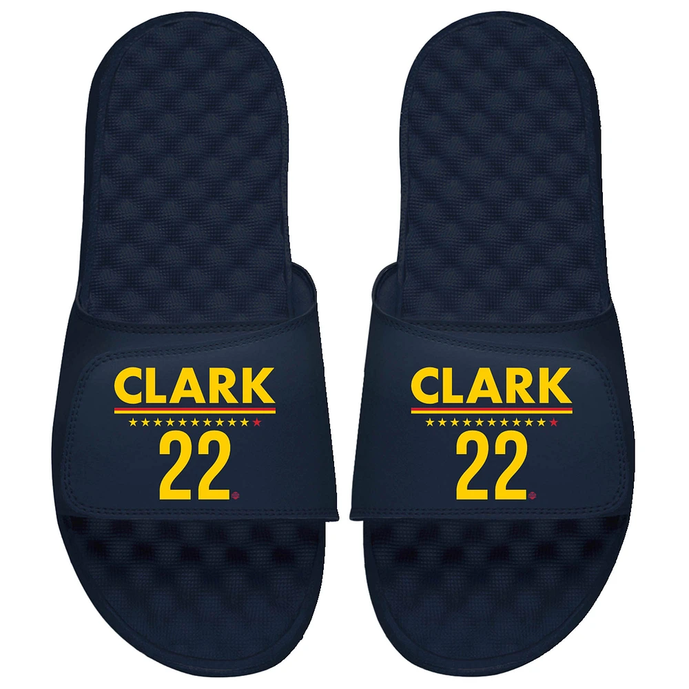 Unisex ISlide Caitlin Clark Navy Indiana Fever Player Number Stack Slide Sandals