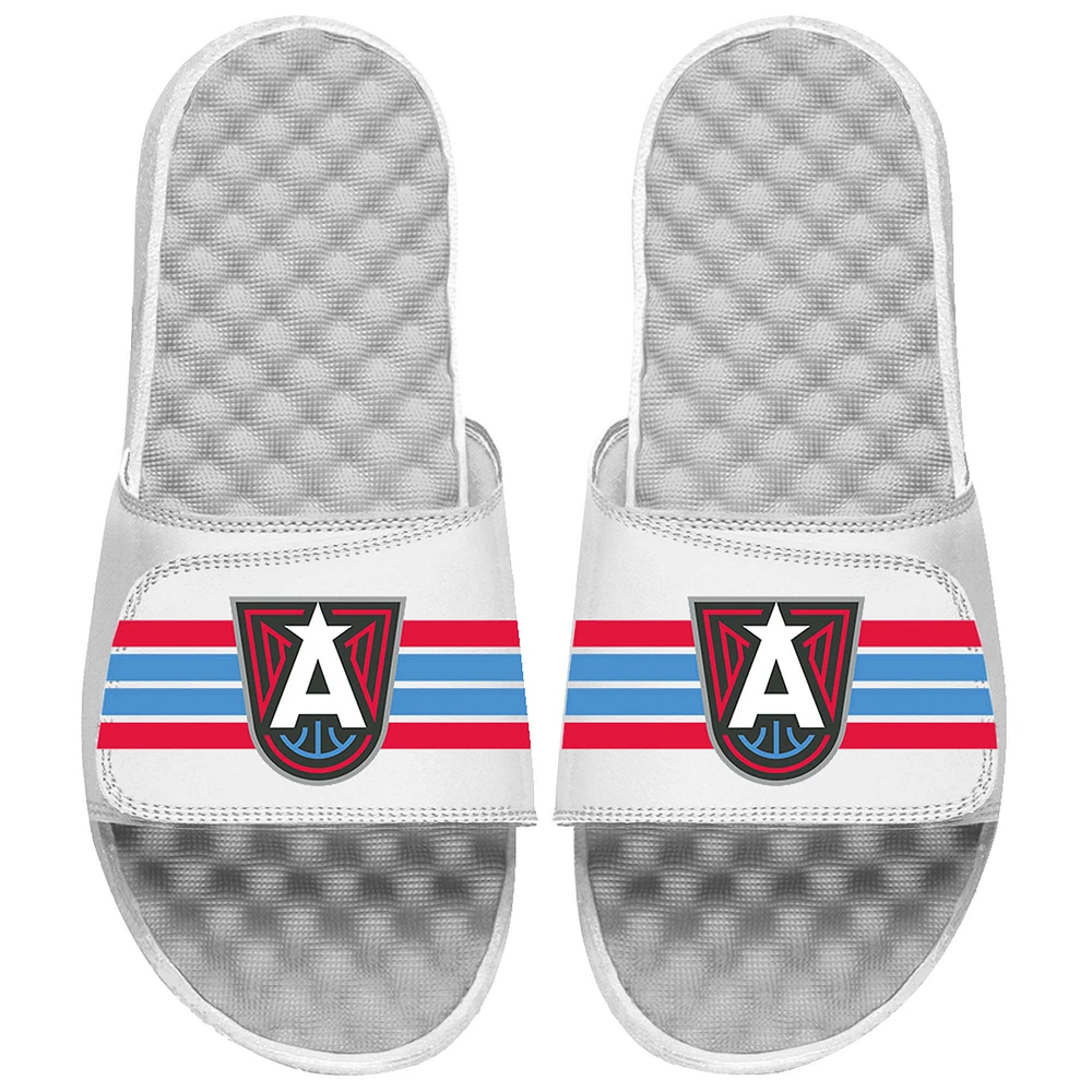 Unisex ISlide White Atlanta Dream Varsity Stripes Slide Sandals