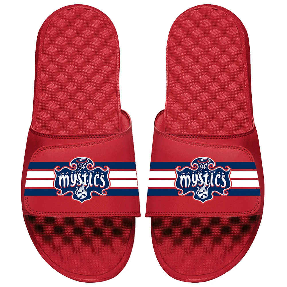Unisex ISlide Red Washington Mystics Varsity Stripes Slide Sandals