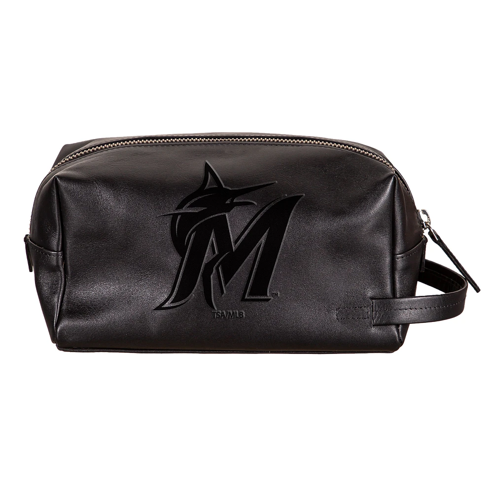 Miami Marlins Hybrid Leather Lined Dopp Toiletry Bag