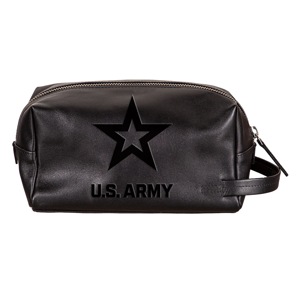 Army Black Knights Hybrid Leather Lined Dopp Toiletry Bag