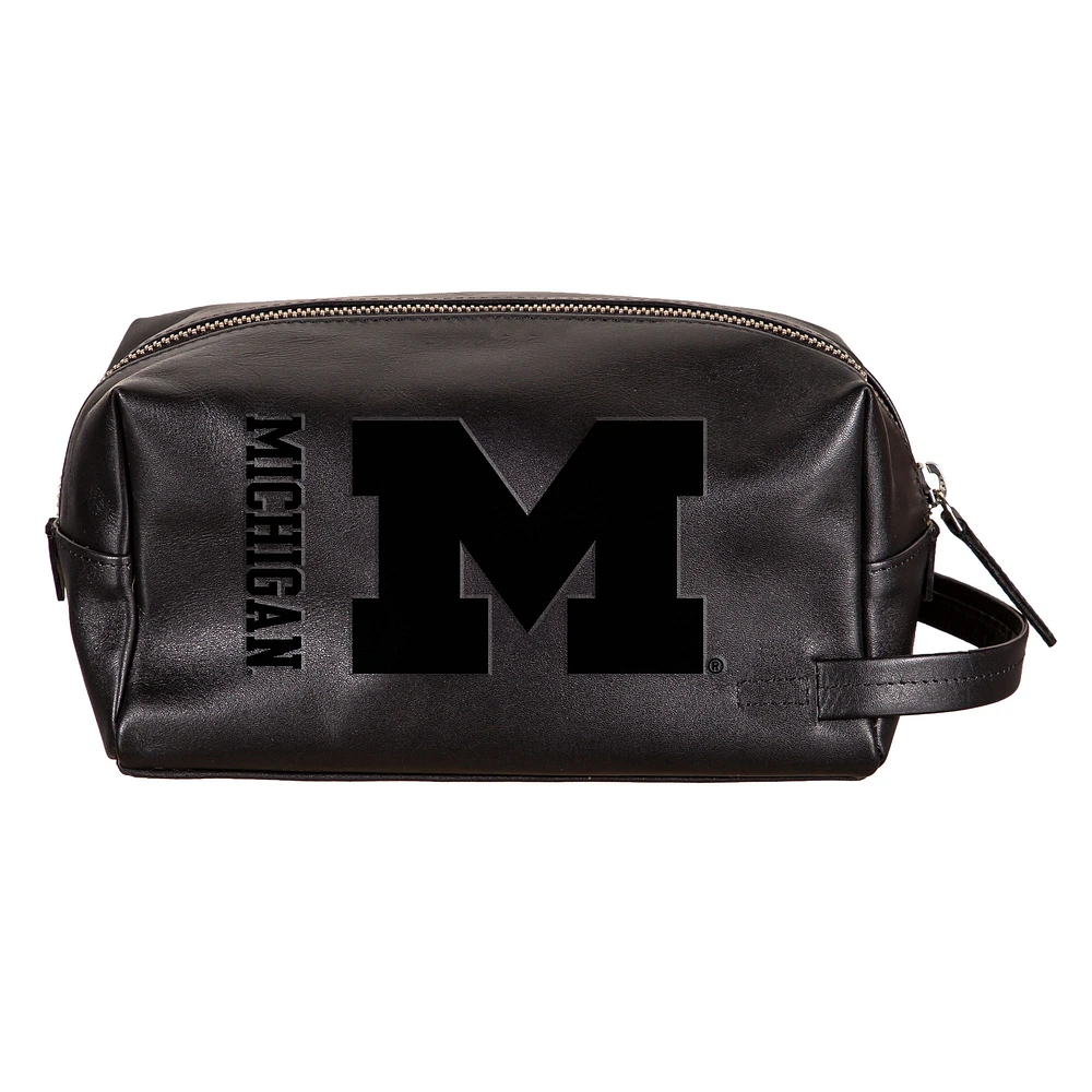 Michigan Wolverines Hybrid Leather Lined Dopp Toiletry Bag