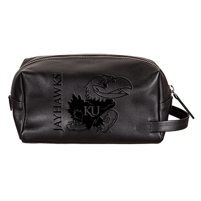 Kansas Jayhawks Hybrid Leather Lined Dopp Toiletry Bag