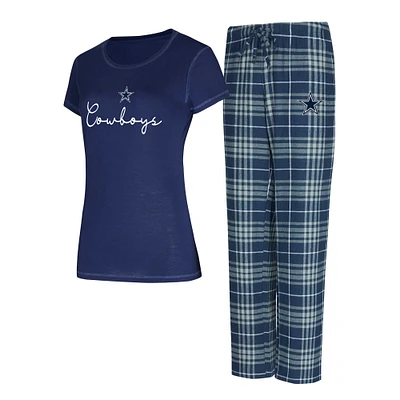 Women's Concepts Sport Dallas Cowboys Vector Top & Flannel Pants Sleep Set