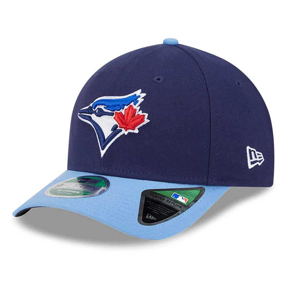 Men's New Era Navy/Powder Blue Toronto Blue Jays Player Replica 9FORTY Adjustable Hat