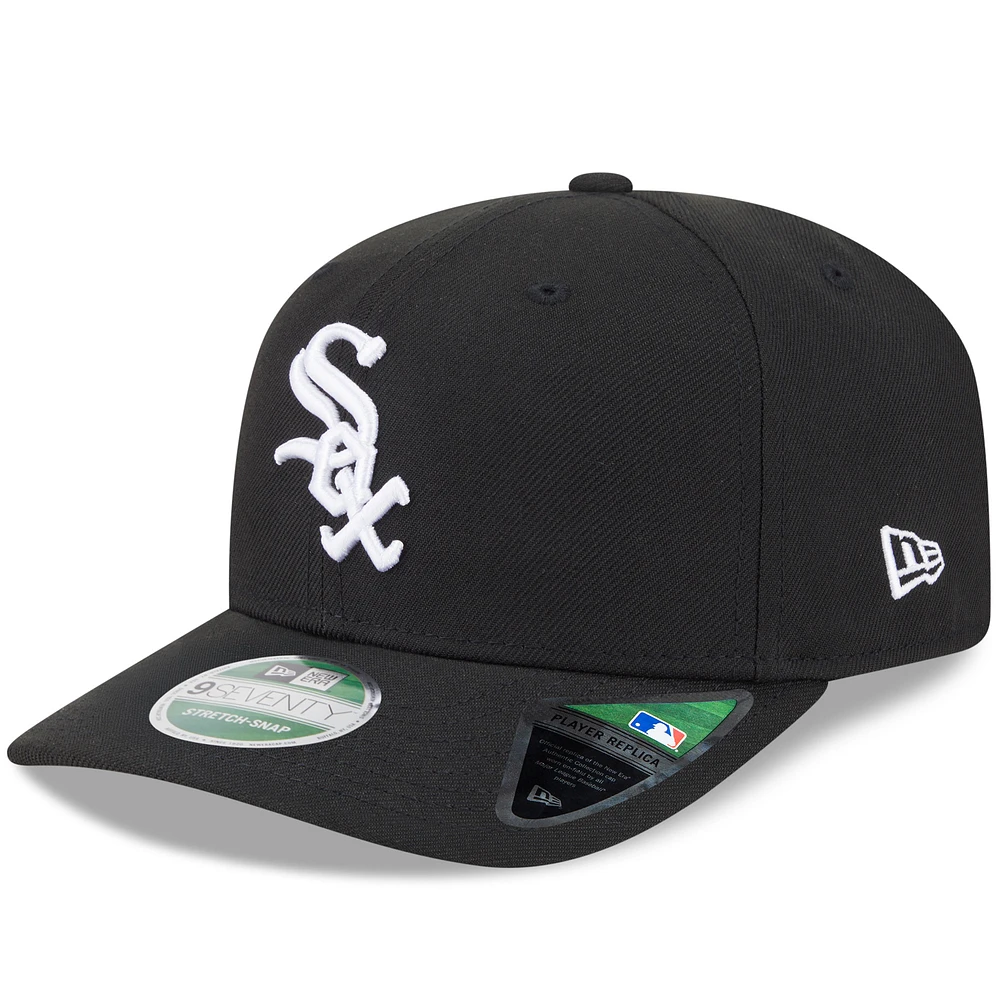 Men's New Era Black Chicago White Sox Player Replica 9SEVENTY Adjustable Hat