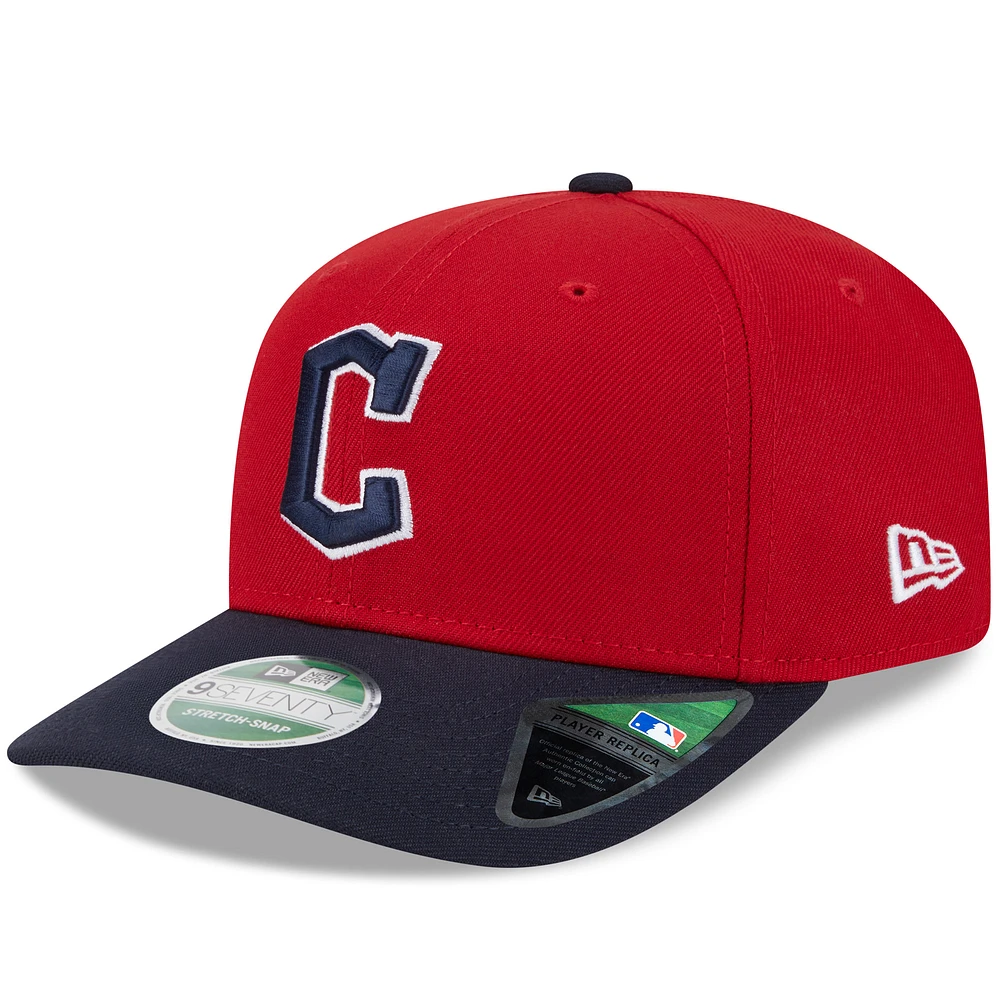 Men's New Era Red/Black Cleveland Guardians Player Replica 9SEVENTY Adjustable Hat