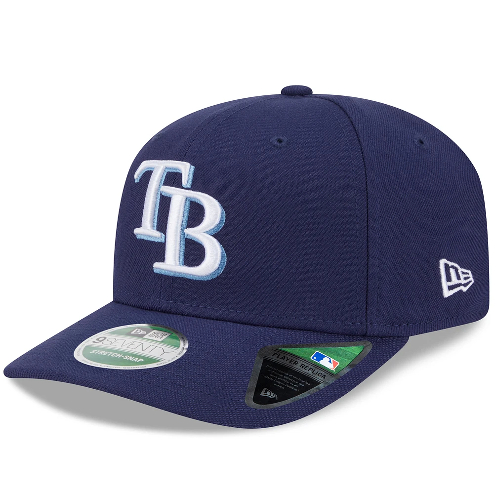 Men's New Era Navy Tampa Bay Rays Player Replica 9SEVENTY Adjustable Hat