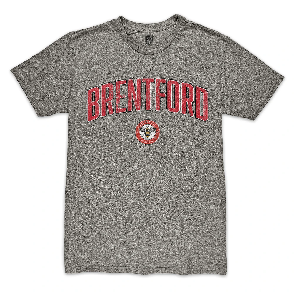 Men's 1863FC Heather Gray Brentford FC Wordmark Vintage Tri-Blend T-Shirt