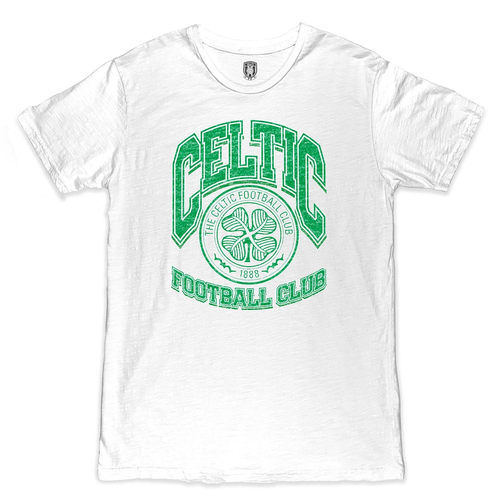 Men's 1863FC White Celtic Retro Wordmark Slub T-Shirt