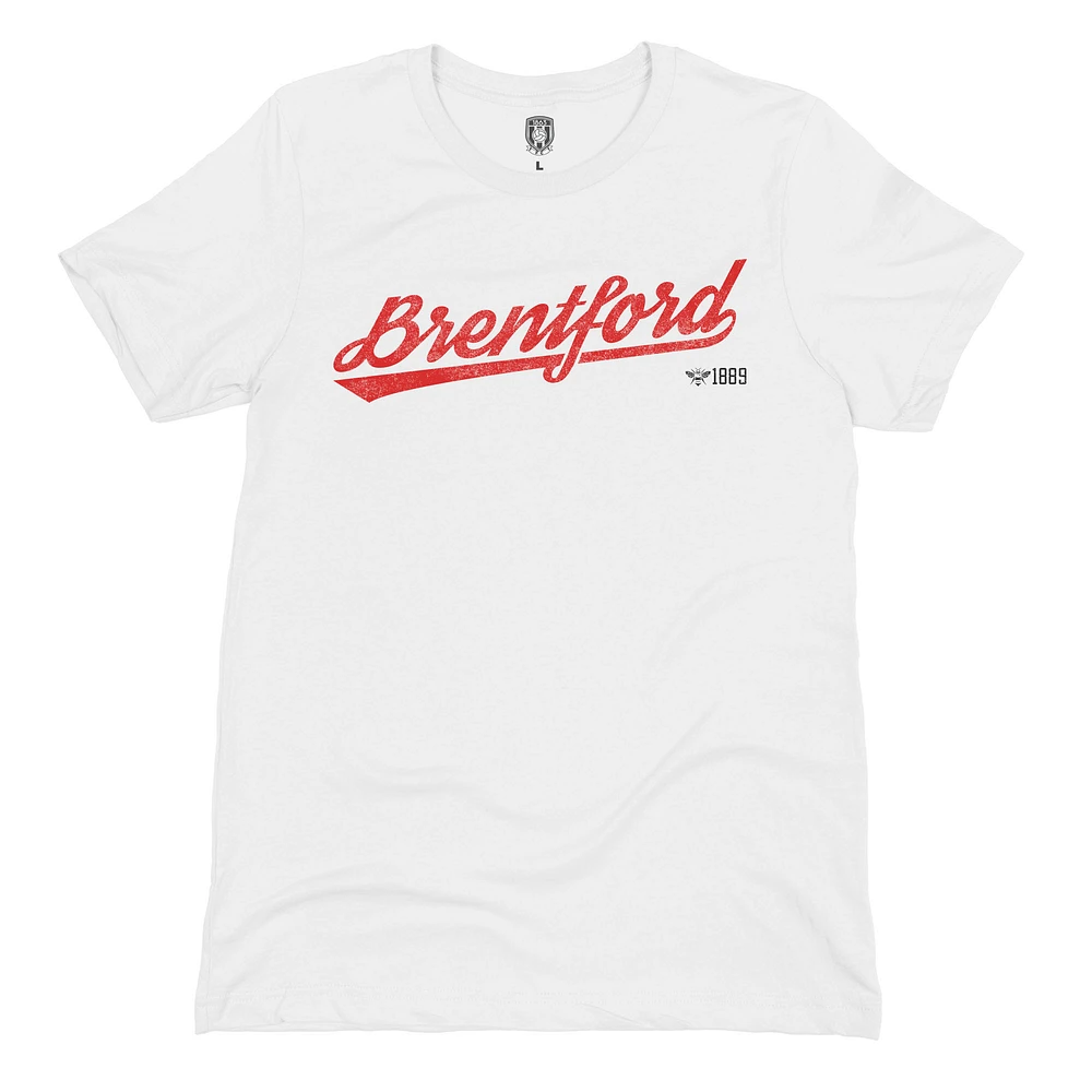 Men's 1863FC White Brentford FC Script T-Shirt