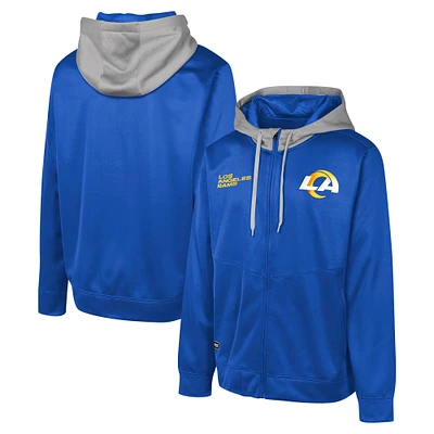 Men's Royal Los Angeles Rams Replay Fashion Graphic Full-Zip Hoodie Jacket