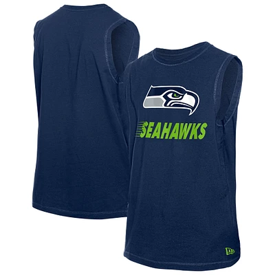 Men's New Era College Navy Seattle Seahawks Leisure Collection Tank Top