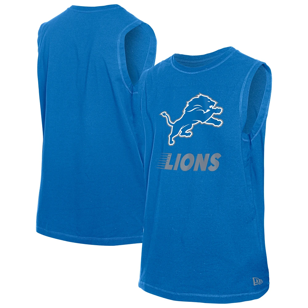 Men's New Era Blue Detroit Lions Leisure Collection Tank Top
