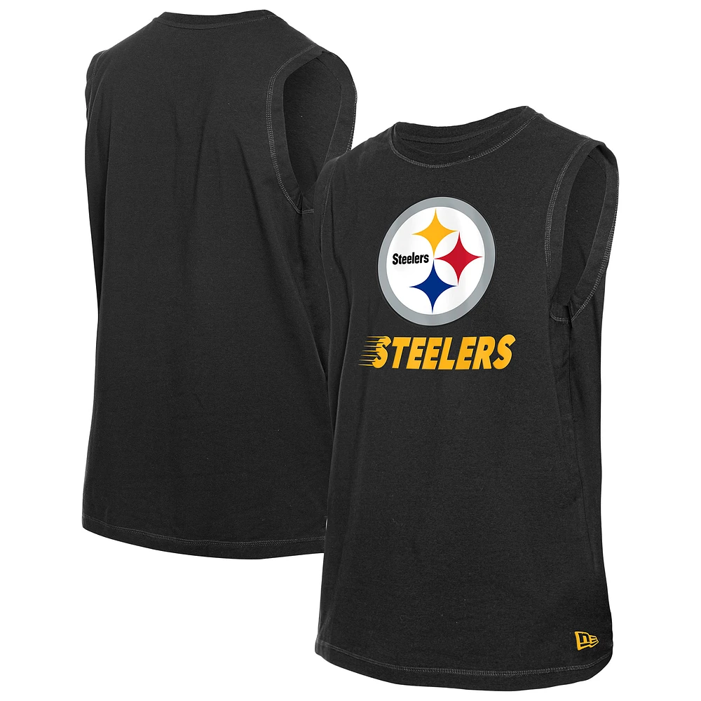 Men's New Era Black Pittsburgh Steelers Leisure Collection Tank Top