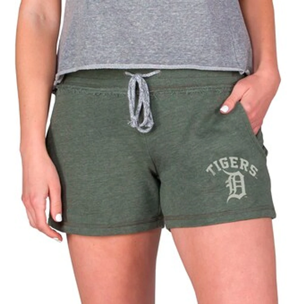 Women's Concepts Sport Green Detroit Tigers Mainstream French Terry Tri-Blend Shorts