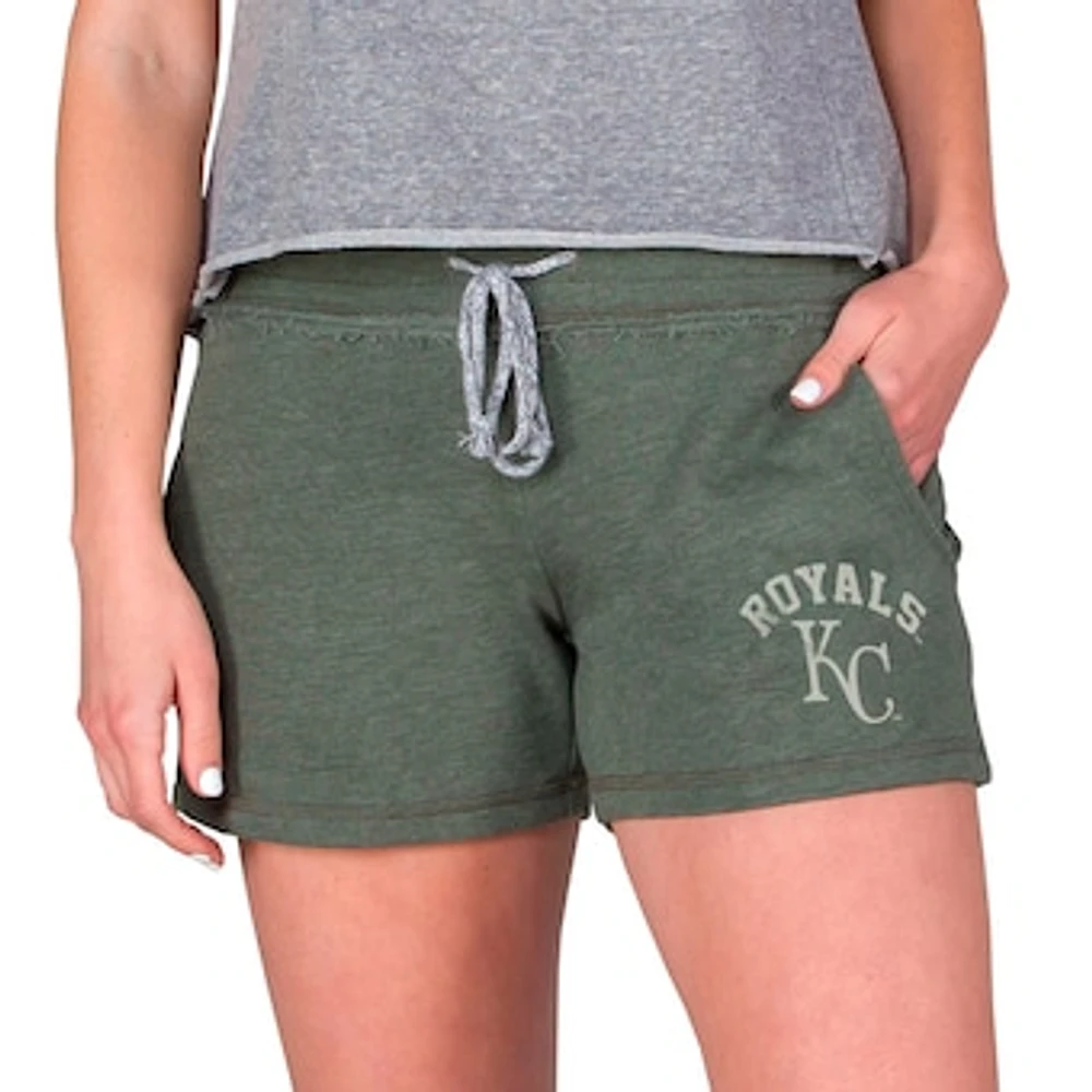 Women's Concepts Sport Green Kansas City Royals Mainstream French Terry Tri-Blend Shorts