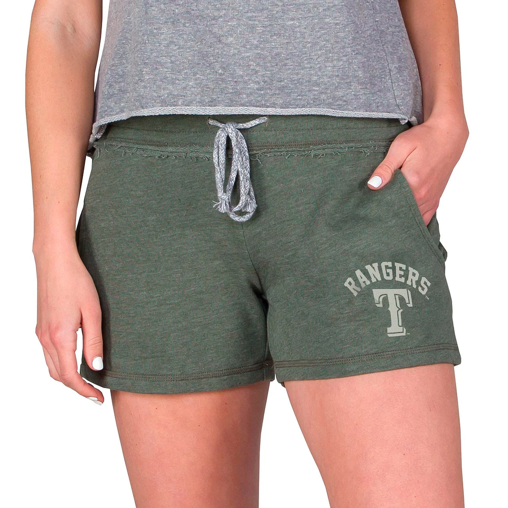 Women's Concepts Sport Green Texas Rangers Mainstream French Terry Tri-Blend Shorts