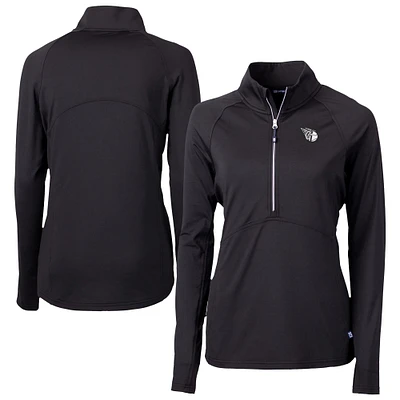 Women's Cutter & Buck Cleveland Guardians Adapt Eco Knit Stretch Recycled Half-Zip DryTec Top