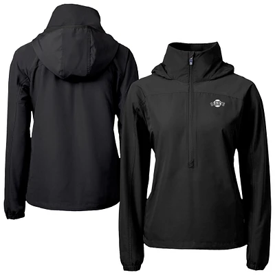 Women's Cutter & Buck Black San Francisco Giants Charter Eco Recycled Half-Zip Anorak Jacket