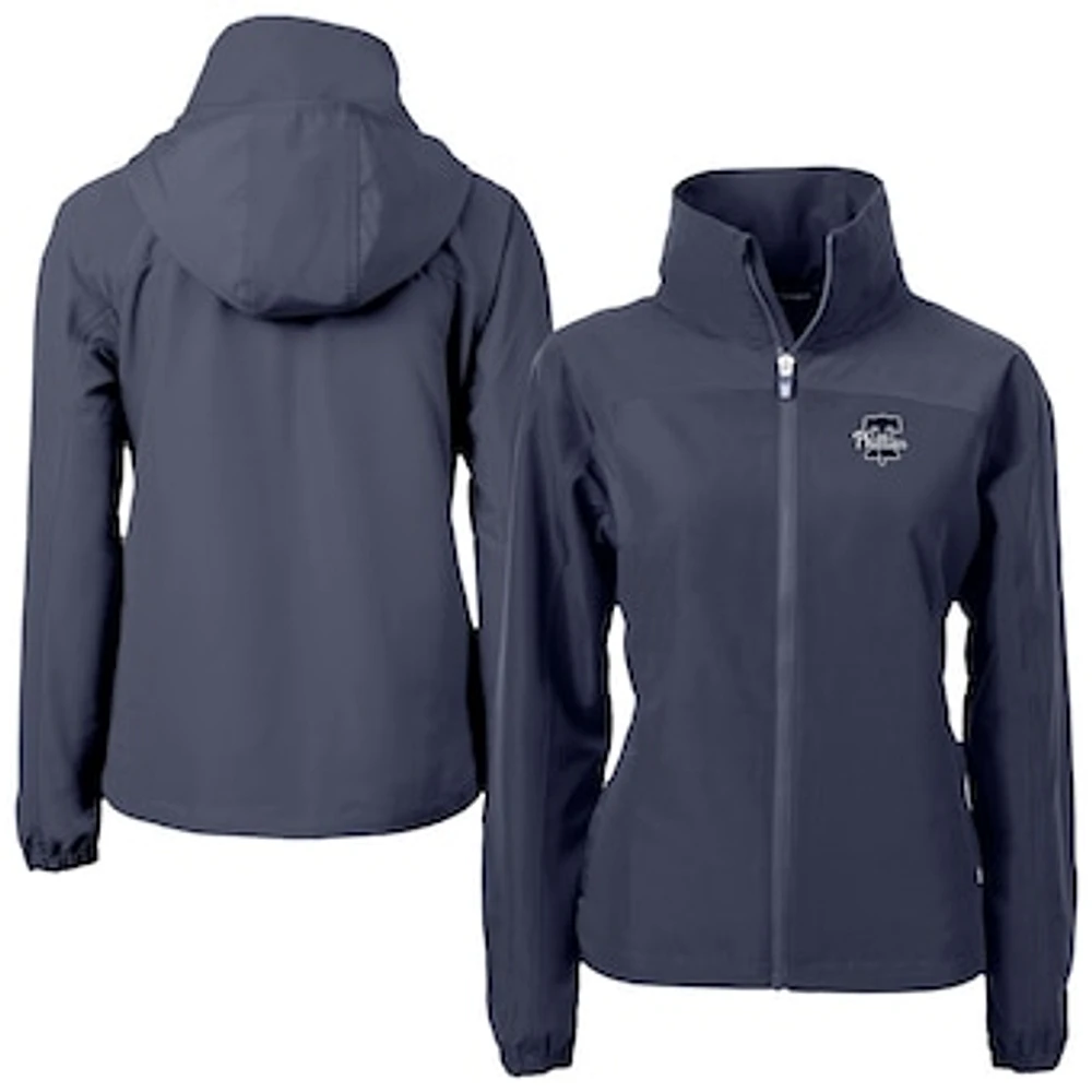 Women's Cutter & Buck Navy Philadelphia Phillies Charter Eco Recycled Full-Zip Jacket