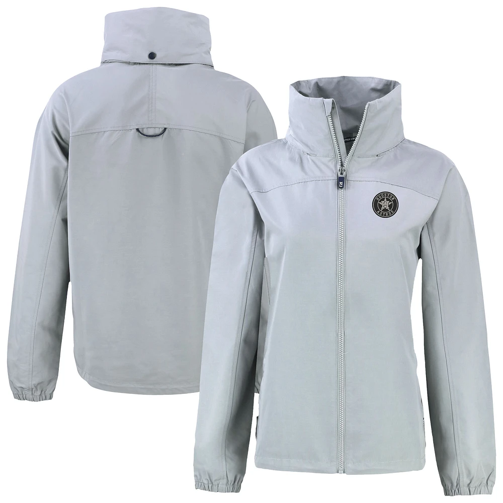 Women's Cutter & Buck Gray Houston Astros Charter Eco Recycled Full-Zip Jacket