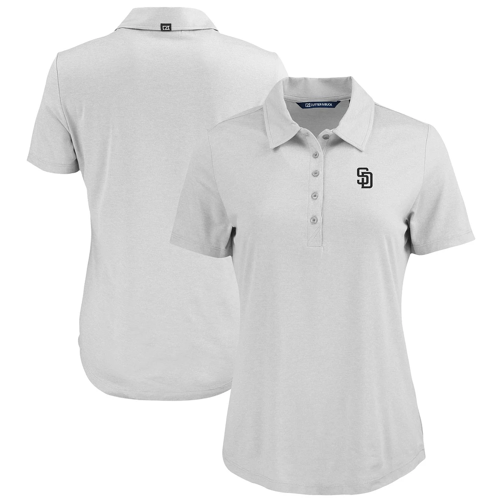 Women's Cutter & Buck Gray San Diego Padres Coastline Epic Comfort Eco Recycled Polo