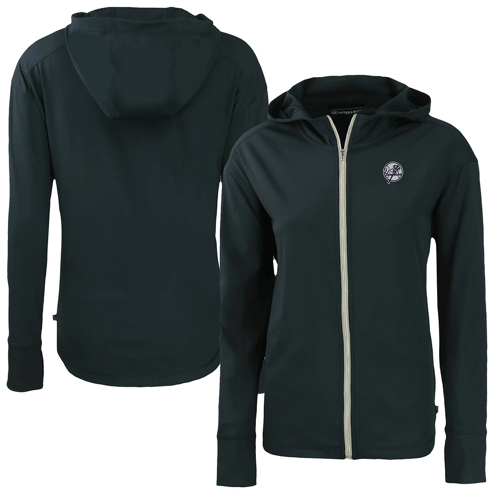 Women's Cutter & Buck Navy New York Yankees Daybreak Eco Recycled Full-Zip Hoodie
