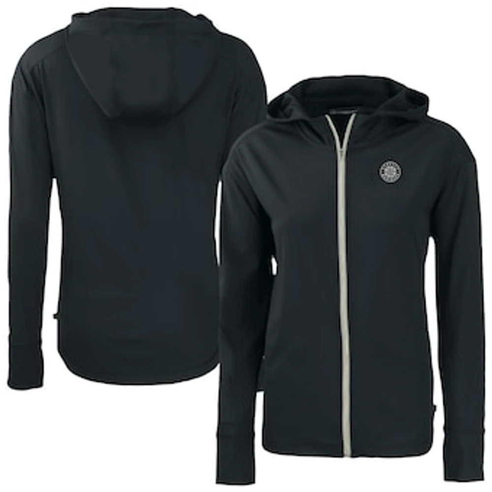 Women's Cutter & Buck Black Seattle Mariners Daybreak Eco Recycled Full-Zip Hoodie