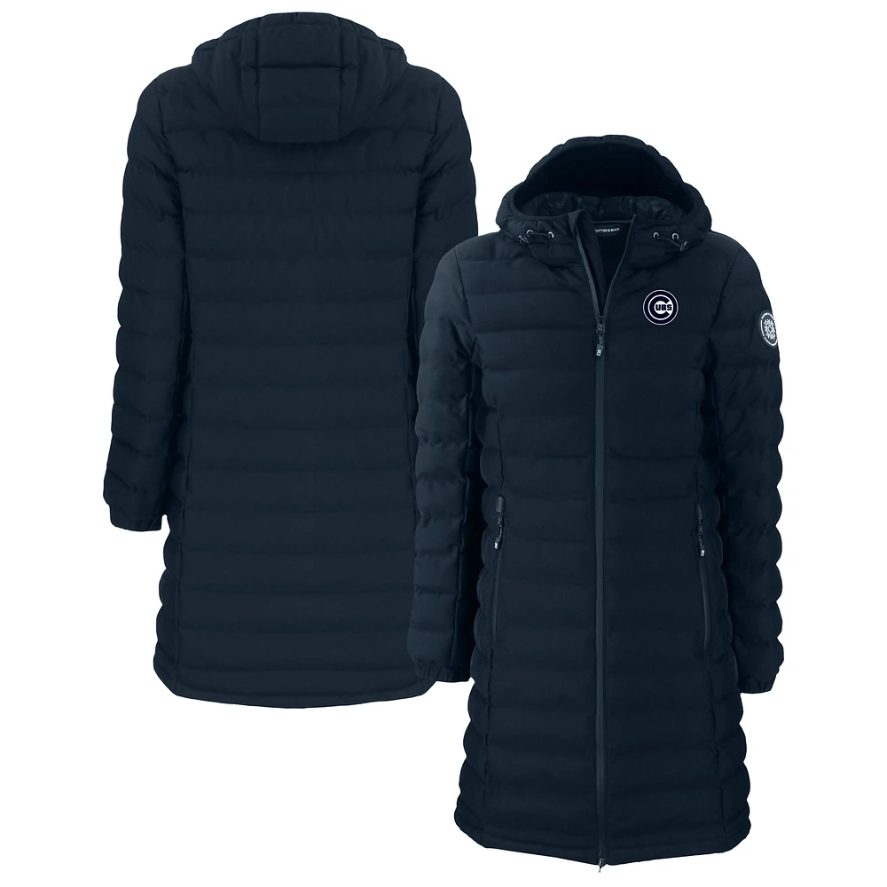 Women's Cutter & Buck Navy Chicago Cubs Mission Ridge Repreve Eco Insulated Long Puffer Jacket