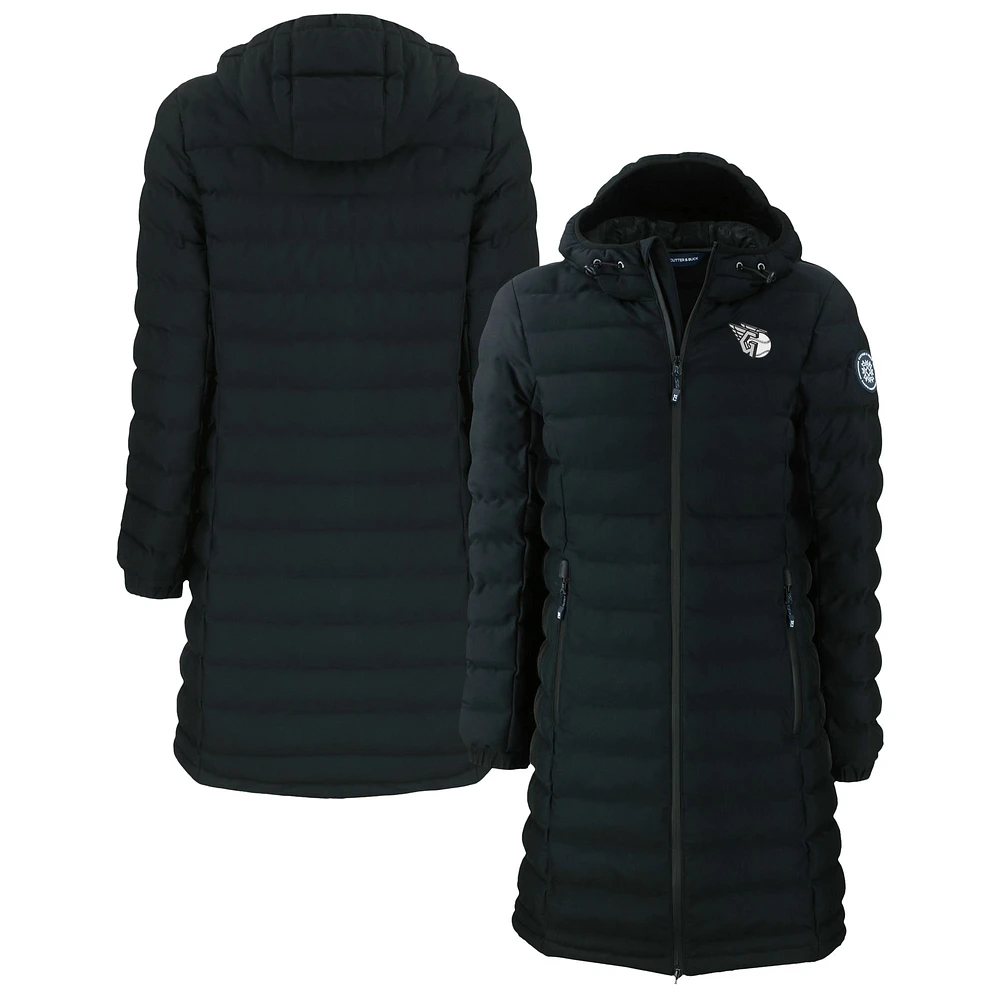 Women's Cutter & Buck Black Cleveland Guardians Mission Ridge Repreve Eco Insulated Long Puffer Jacket