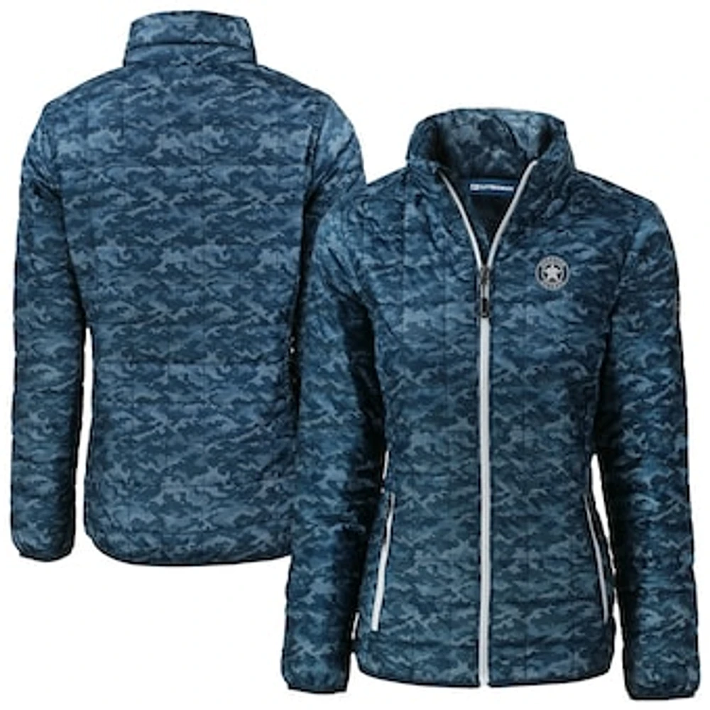 Women's Cutter & Buck Navy Houston Astros Rainier PrimaLoft Eco Insulated Full-Zip Printed Puffer Jacket