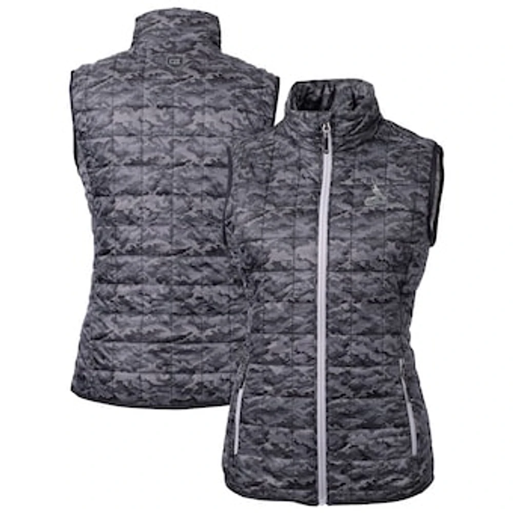 Women's Cutter & Buck Black St. Louis Cardinals Rainier PrimaLoft Eco Insulated Printed Full-Zip Puffer Vest