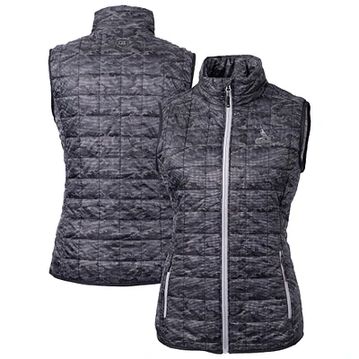 Women's Cutter & Buck Black St. Louis Cardinals Rainier PrimaLoft Eco Insulated Printed Full-Zip Puffer Vest