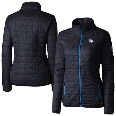Women's Cutter & Buck Navy/Royal Cleveland Guardians Rainier PrimaLoft Eco Insulated Full-Zip Puffer Jacket