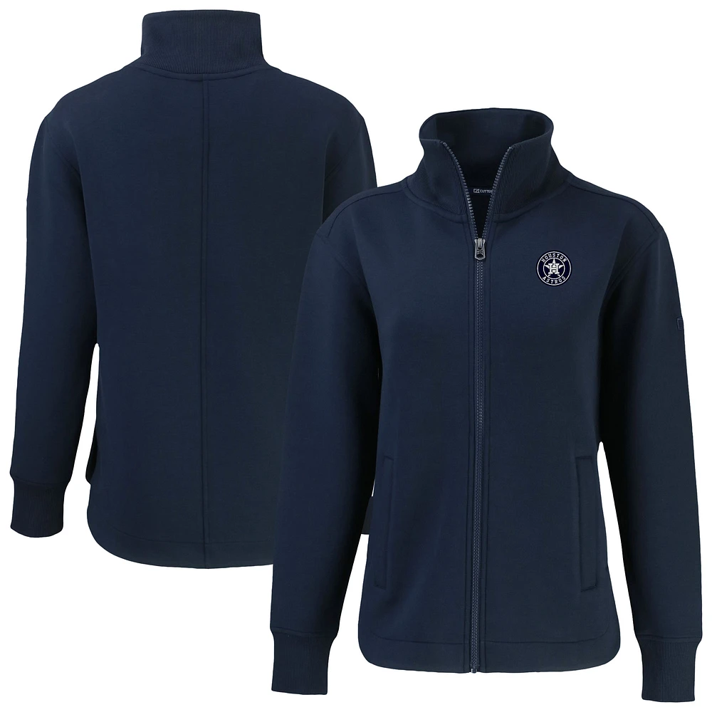 Women's Cutter & Buck Navy Houston Astros Roam Eco Recycled Full-Zip Jacket