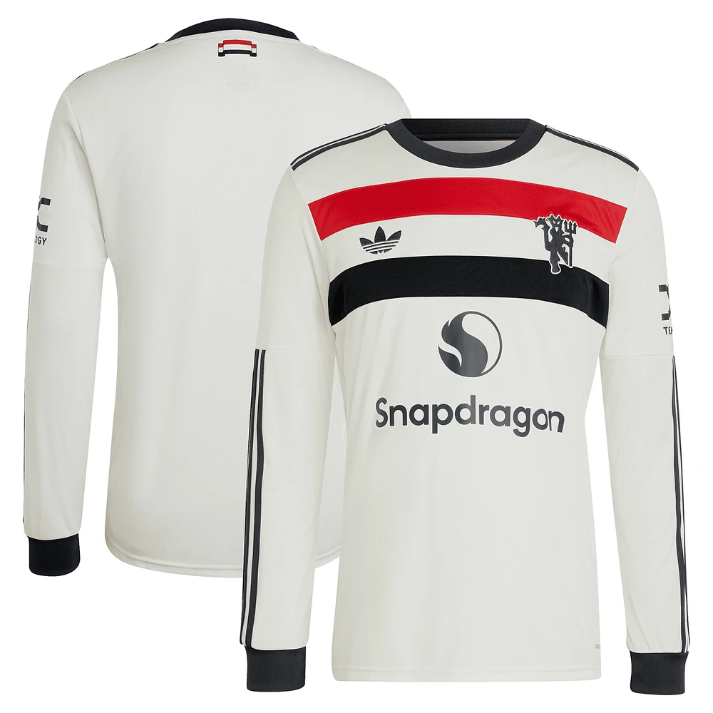 Men's adidas Originals Cream Manchester United 2024/25 Third Replica Long Sleeve Jersey