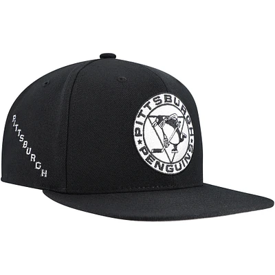 Men's Mitchell & Ness Black Pittsburgh Penguins Team Snapback Hat
