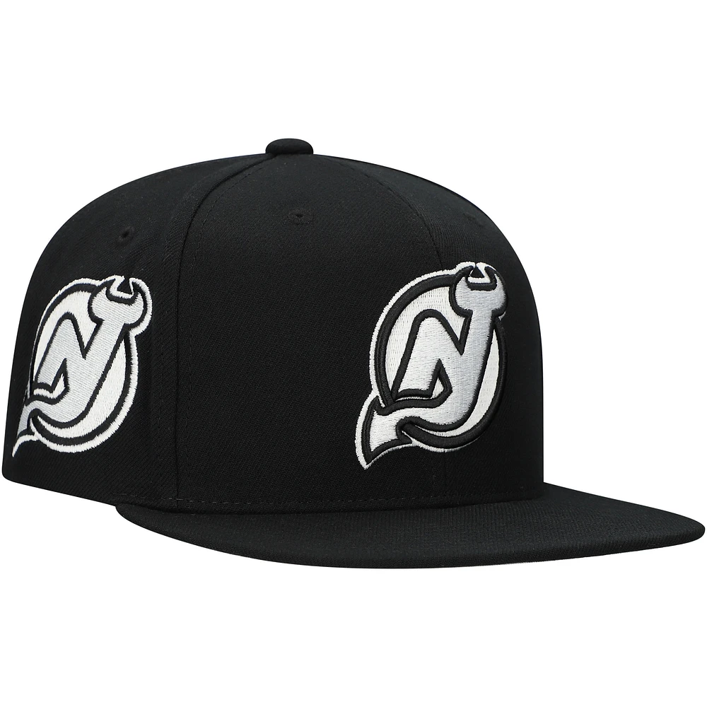 Men's Mitchell & Ness Black New Jersey Devils Team Snapback Hat