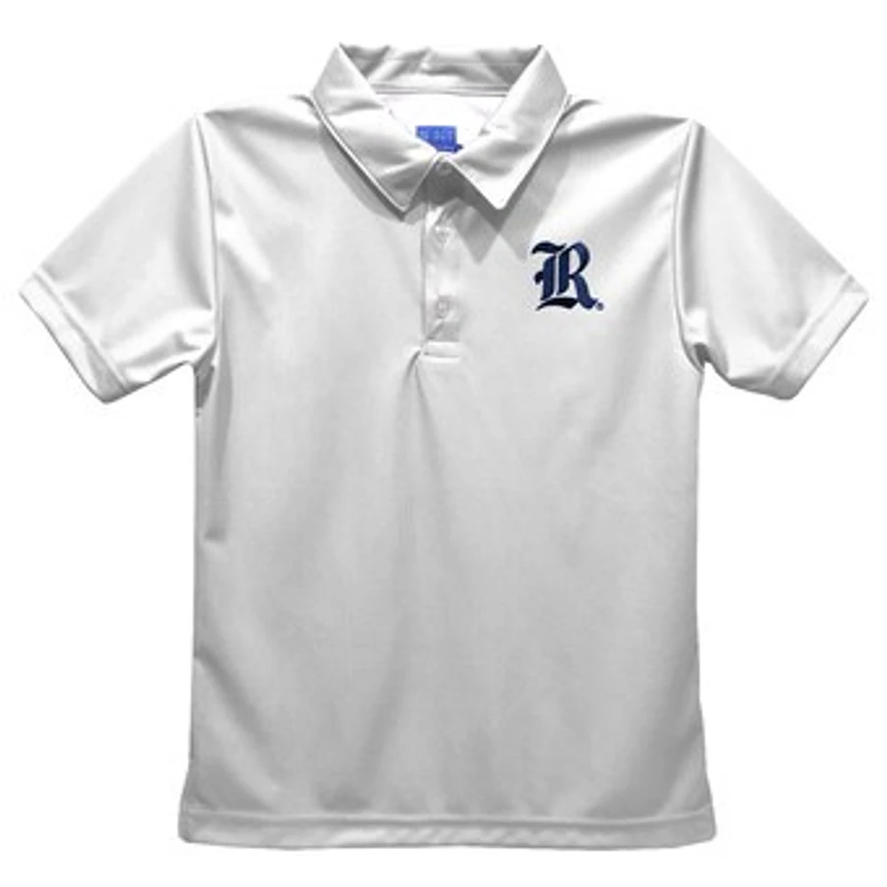Toddler Vive La Fete White Rice Owls Solid Polo