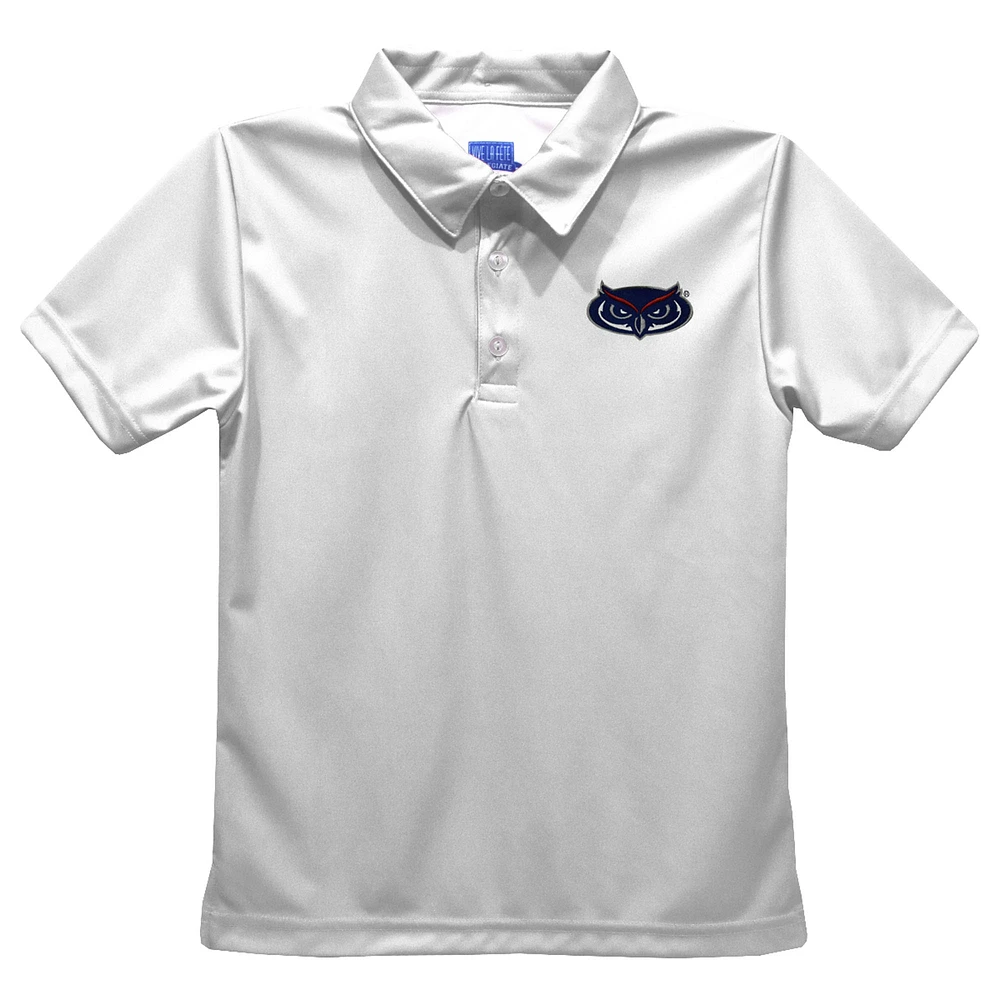 Youth Vive La Fete White Florida Atlantic Owls Solid Polo