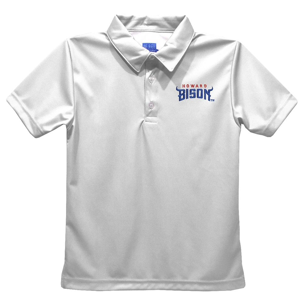 Youth Vive La Fete White Howard Bison Solid Polo