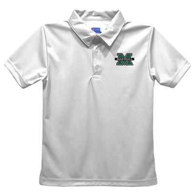 Youth Vive La Fete White Marshall Thundering Herd Solid Polo