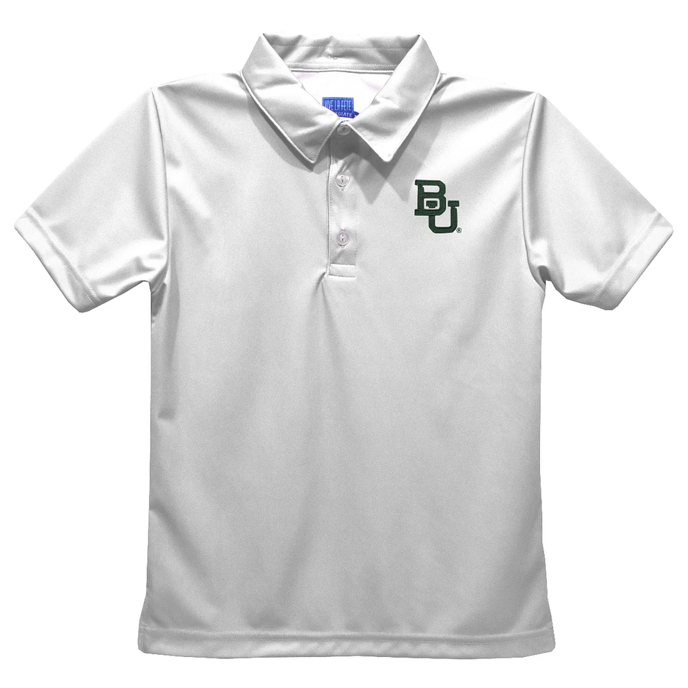 Youth Vive La Fete White Baylor Bears Solid Polo