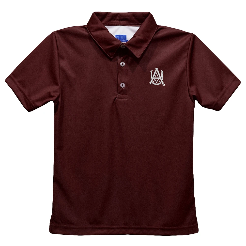 Youth Vive La Fete Maroon Alabama A&M Bulldogs Solid Polo